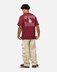 Majestic Athletic Los Angeles Dodgers Cassell Wordmark T-Shirt Maroon