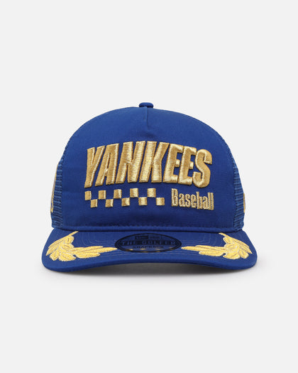 New Era New York Yankees 'Podium Pack' Pre-Curved Golfer Trucker Snapback Light Royal/Metallic Gold