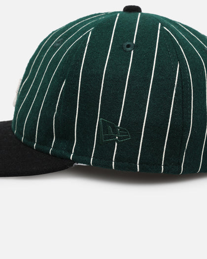 New Era Los Angeles Lakers 9FIFTY Retro Melton Pinstripe Strapback Dark Green/Black