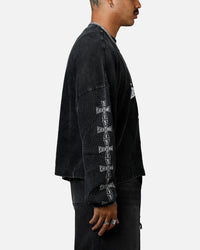 MNML Washed Chopper Thermal Long Sleeve T-Shirt Washed Black