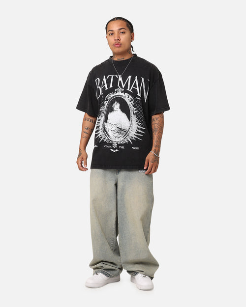 73Studio X DC Batman Mirror Vintage T-Shirt Black Acidwash