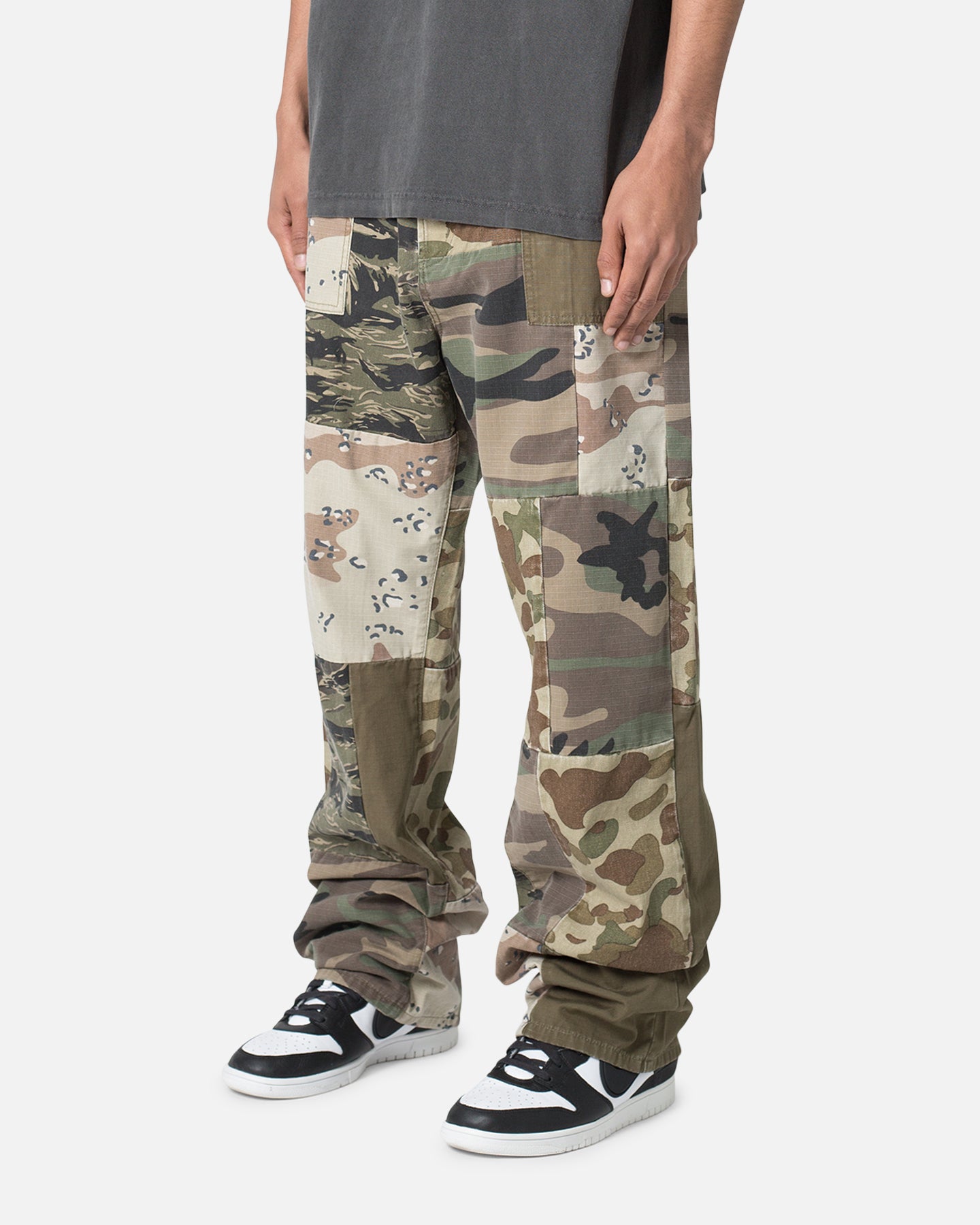 MNML Ultra Baggy Patchwork Denim Jeans Camo | Culture Kings US