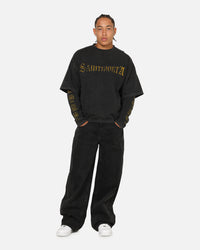 Saint Morta Scripture Long Sleeve Layered T-Shirt Vintage Black