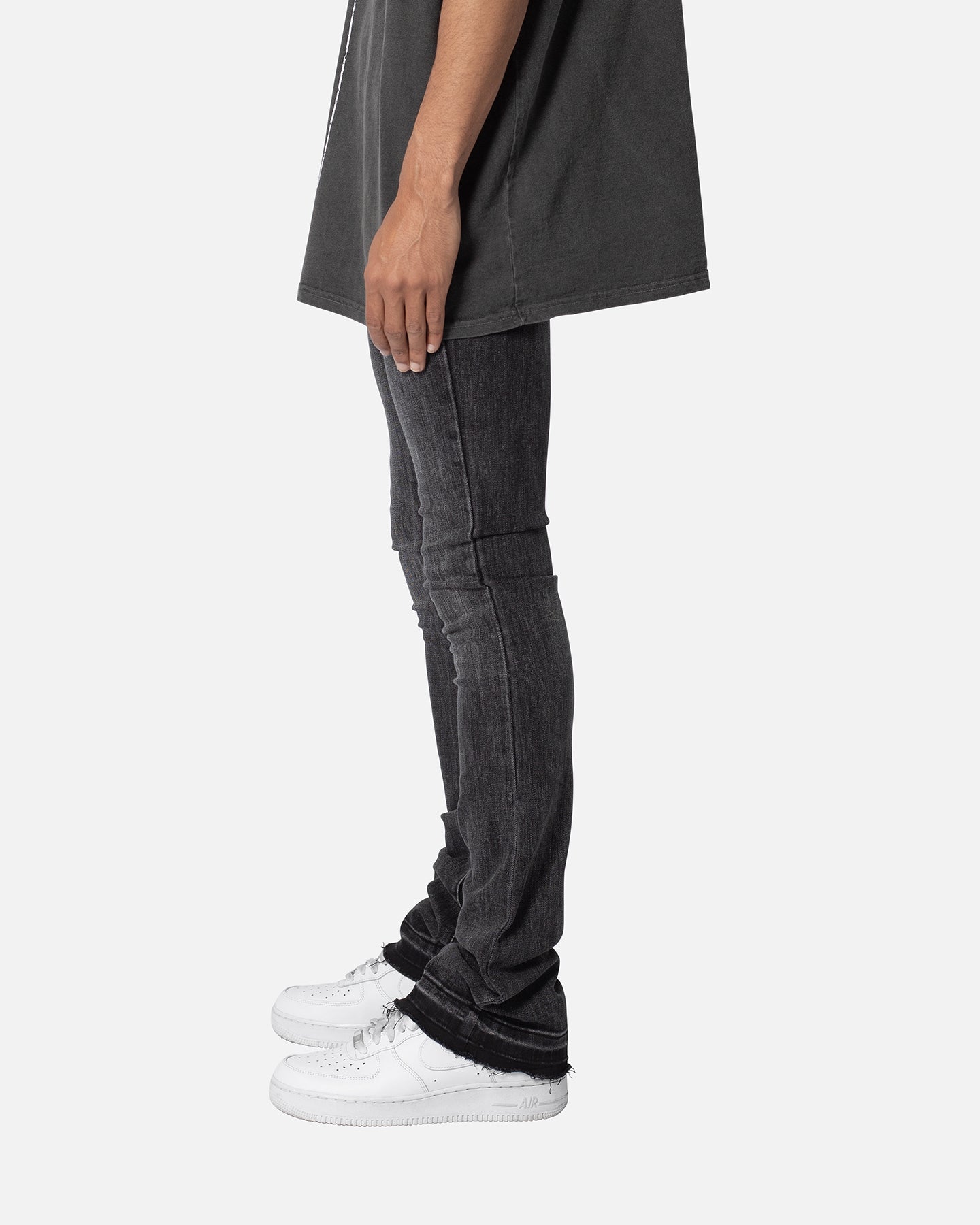 MNML X514 Skinny Stacked Denim Jeans Washed Black | Culture Kings US