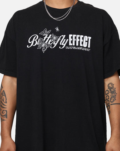 Rats Get Fat Butterfly Effect T-Shirt Black Wash