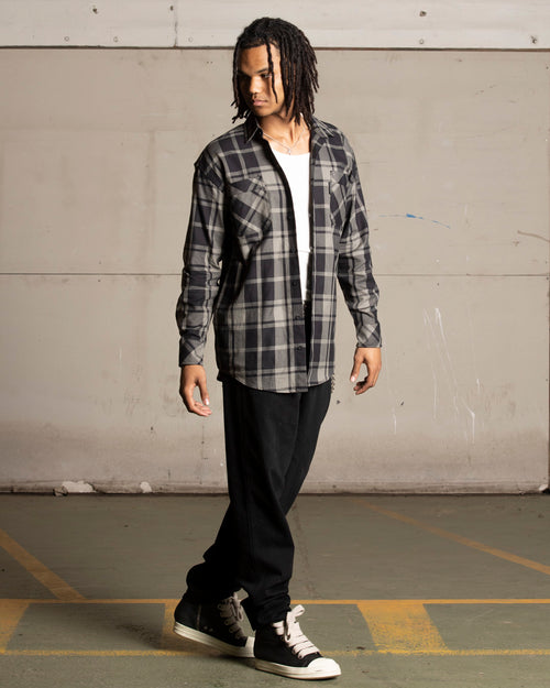 Saint Morta Mulberry Long Sleeve Flannel Shirt Khaki Green