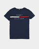 Tommy Hilfiger Kids' Flag Rib Insert T-Shirt Twilight Navy