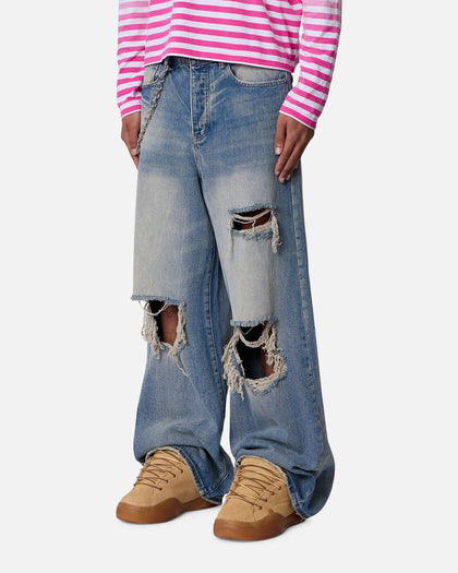 MNML Rave Distressed Jeans Vintage Blue