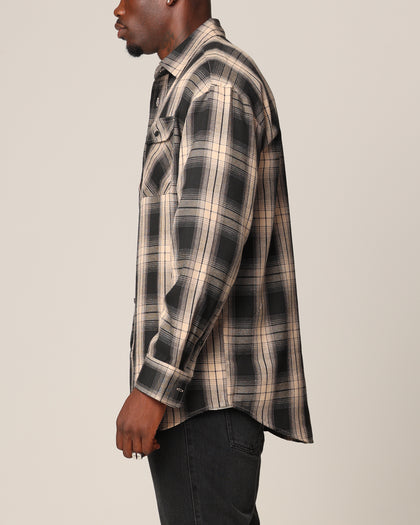 Saint Morta Icon Flannel Shirt Tan/Black