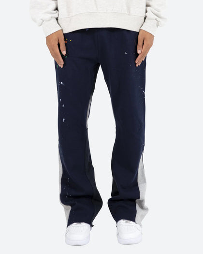MNML Contrast Bootcut Sweat Pants Navy
