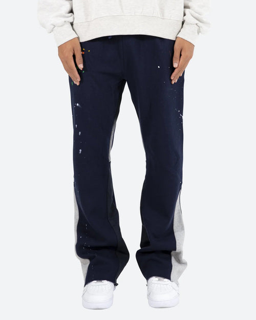 MNML Contrast Bootcut Sweat Pants Navy