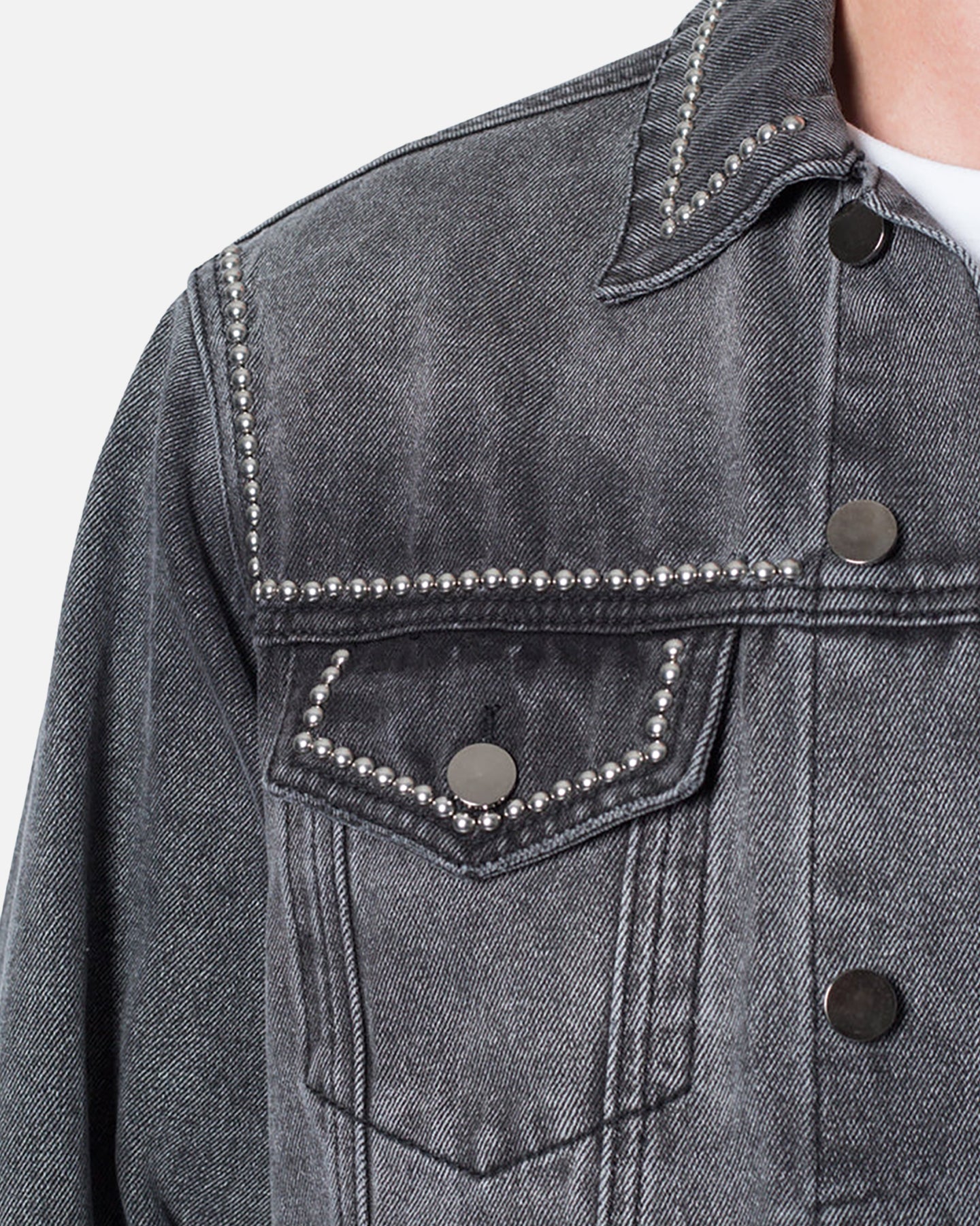 MNML Flat Studded Trucker Jacket Black | Culture Kings US