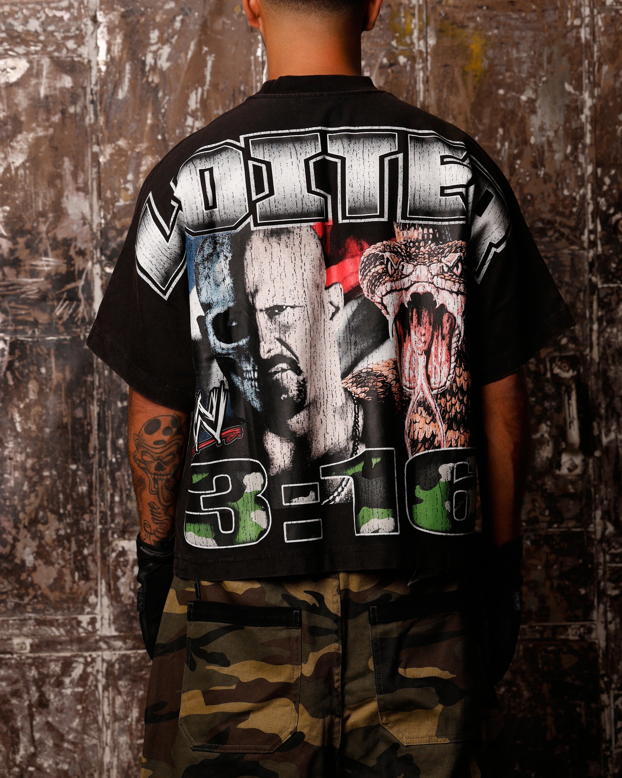 Loiter X WWE Stone Cold Vintage T-Shirt Vintage Black | Culture