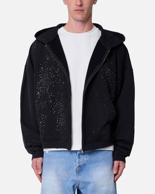 MNML Crystal Hoodie Washed Black