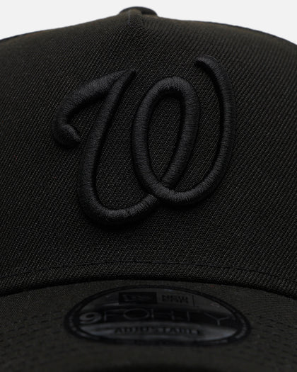 New Era Washington Nationals 'Easy Black' 9FORTY A-Frame Snapback Black/Black