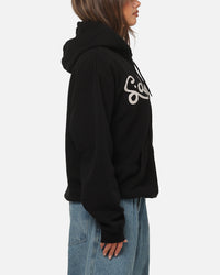 S Double Cursive Zip Hoodie Black