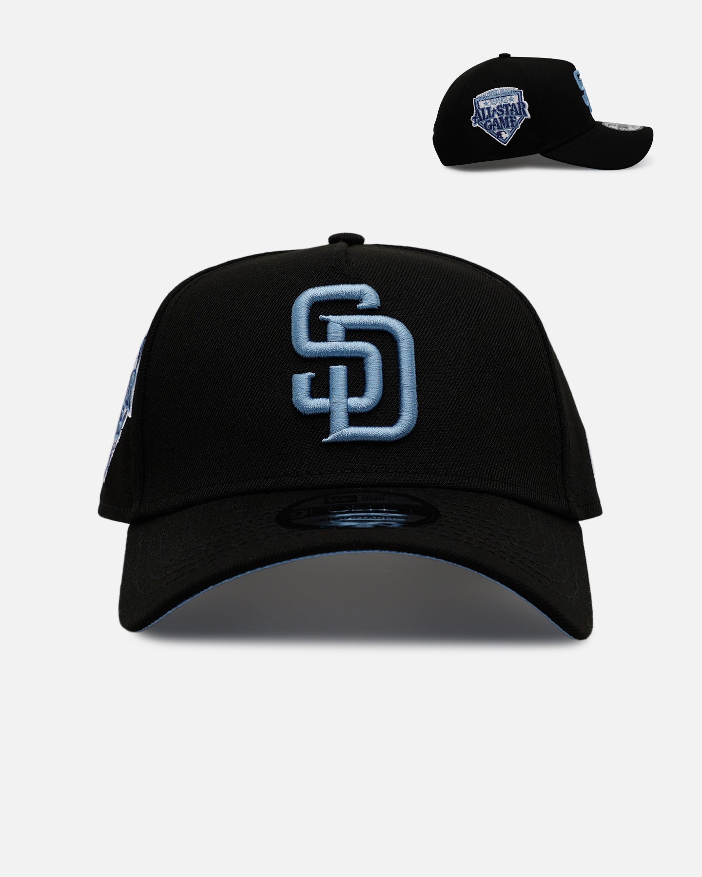 WIND AND SEA×San Diego Padres×New Era黒新品 New Era San Diego Padres 'Black And Sky Blue' 9FORTY A-Frame