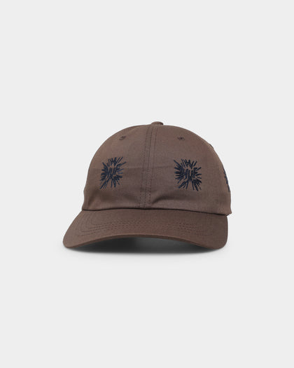 HUF Multi Hit 6-Panel Curved Visor Strapback Brown