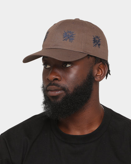 HUF Multi Hit 6-Panel Curved Visor Strapback Brown