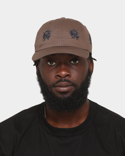 HUF Multi Hit 6-Panel Curved Visor Strapback Brown