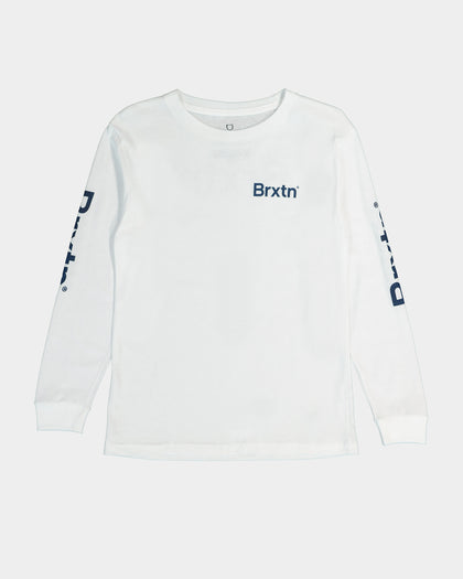 Brixton Kid's Gate Long Sleeve T-Shirt White