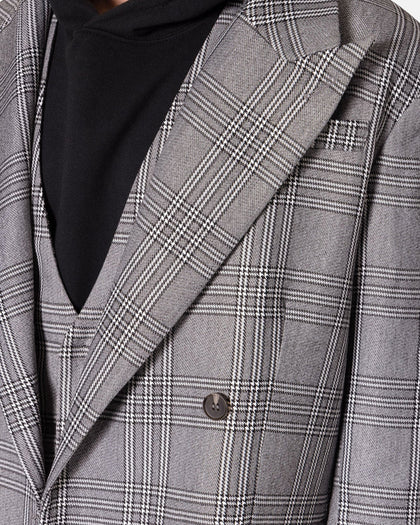 MNML Double Breasted Suit Jacket Black/Grey