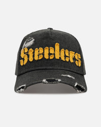 New Era Pittsburgh Steelers 'Distressed Denim 2.0' 9FORTY A-Frame Strapback Black