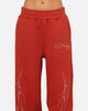 Ed Hardy Cyber Rhinestone Track Pants Red