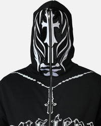 73 Studio Rey Mysterio Masked Hoodie Black Wash