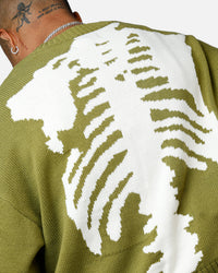 MNML Skeleton Knit Sweater Moss