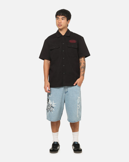 Von Dutch Oval Button Up Shirt Black