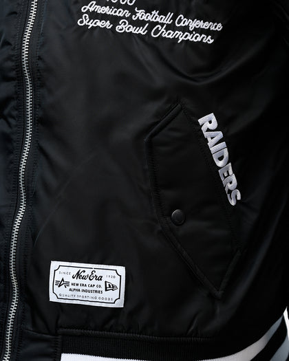 New Era X Alpha Series X NFL Las Vegas Raiders MA-1 Bomber Jacket Black