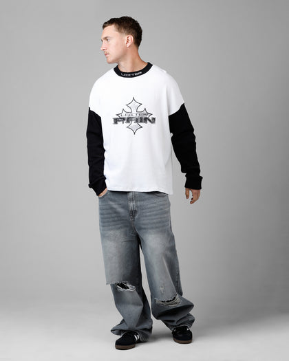 Loiter Biome Waffle Long Sleeve T-Shirt White/Black
