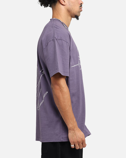 Saint Morta Cursive Boxy T-Shirt Purple