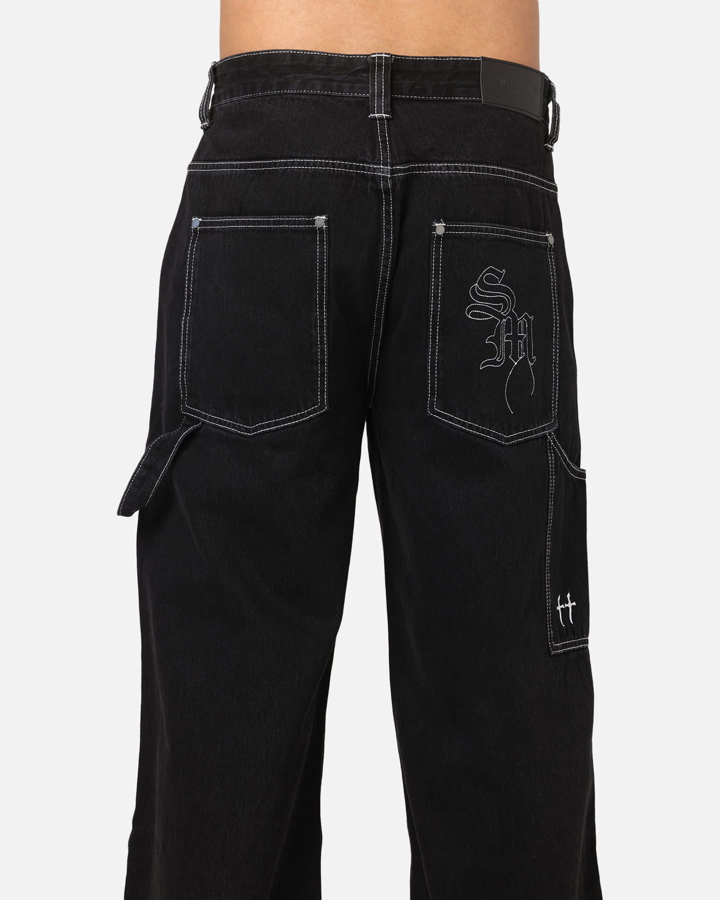 Saint Morta Amplus Fray Carpenter Jeans Contrast Black | Culture