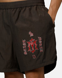 Saint Morta Hardcore Nylon Shorts Dark Brown