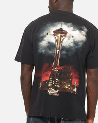 73Studio X Fallout Take Her For A Spin T-Shirt Black Acidwash