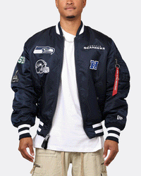 New Era X Alpha Series X NFL Seattle Seahawks MA-1 Bomber Jacket Navy/Black