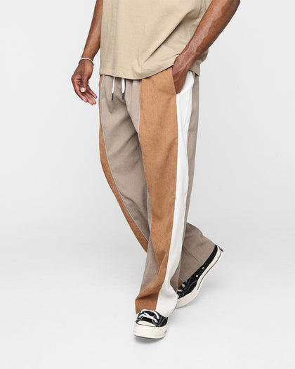 XXIII Charlie Wide Leg Pants Brown Combo Grey