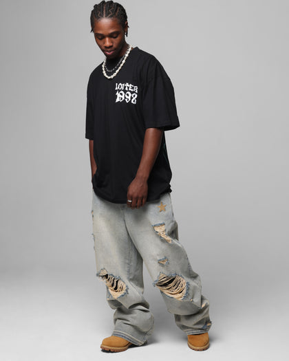 Loiter Staple Logo Drop T-Shirt Black