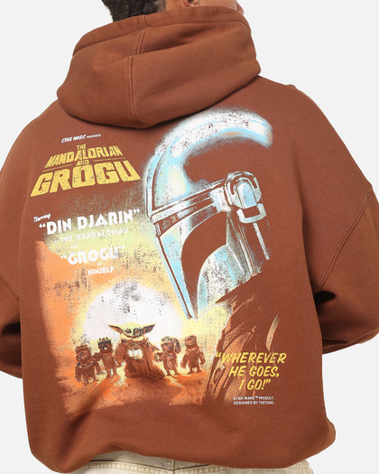 73Studio Star Wars Mandolorian Poster Hoodie Washed Brown