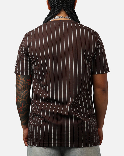New Era San Diego Padres Throwback Pinstripe T-Shirt Brown