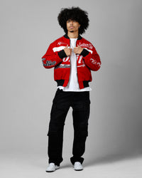 Loiter Aviation Bomber Jacket Red/Black
