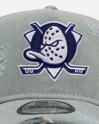 New Era Anaheim Ducks 'Distressed Denim' 9FORTY A-Frame Snapback Light Wash Denim