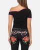 Ed Hardy Women's Aline Baby T-Shirt Black/Pink
