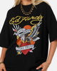 Ed Hardy Stay True Rhinestone T-Shirt Black