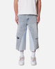 MNML Panelled Denim Shorts Light Blue Wash
