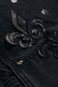 MNML Ultra Baggy Torn Fleur Double Knee Pants Washed Black