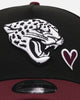 New Era Jacksonville Jaguars 'Burgundy Hearts' 9FORTY A-Frame Snapback Black/Maroon