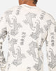 Ed Hardy Tiger Waffle Long Sleeve T-Shirt Off White